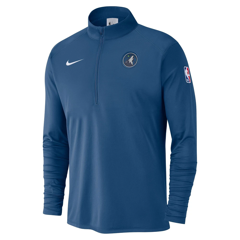 Men's Nike Blue Minnesota Timberwolves 2024/25 Courtside Performance Half-Zip Top