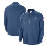 Men's Nike Blue Minnesota Timberwolves Authentic Performance Half-Zip Jacket