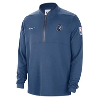 Men's Nike Blue Minnesota Timberwolves Authentic Performance Half-Zip Jacket