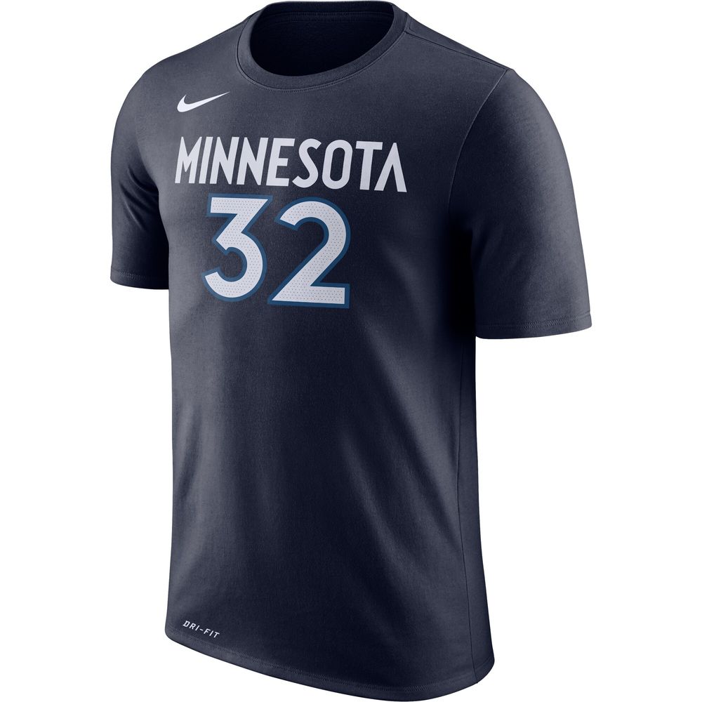 Men's Nike Karl-Anthony Towns Blue Minnesota Timberwolves Name & Number Performance T-Shirt