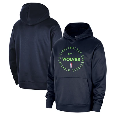 Men's Nike Navy Minnesota Timberwolves 2024/25 Spotlight On-Court Practice Performance Pullover Hoodie