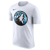 T-shirt Nike blanc avec logo Essential Minnesota Timberwolves City Edition 2024/25 pour homme