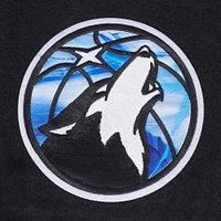 Men's Pro Standard Black Minnesota Timberwolves 2024/25 City Edition Chenille Applique Full-Zip Wool Varsity Jacket
