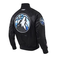 Men's Pro Standard Black Minnesota Timberwolves 2024/25 City Edition Chenille Satin Full-Snap Jacket