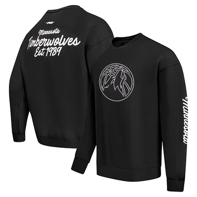 Men's Pro Standard Black Minnesota Timberwolves Paint the City Drop Shoulder Sweatshirt