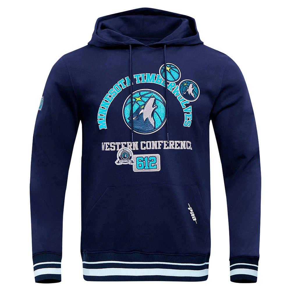 Sweat à capuche pour homme Pro Standard Navy Minnesota Timberwolves Area Code