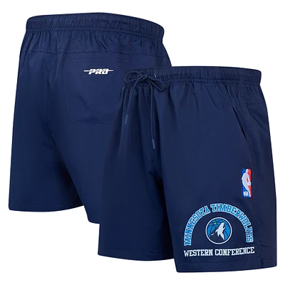 Short Pro Standard bleu marine pour homme avec code régional des Minnesota Timberwolves