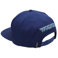 Men's Pro Standard Navy Minnesota Timberwolves Stacked Logo Wool Snapback Hat