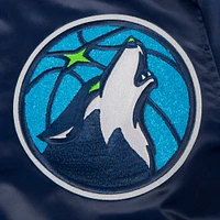 Veste à boutons-pression en satin sublimé Pro Standard bleu marine pour homme des Minnesota Timberwolves