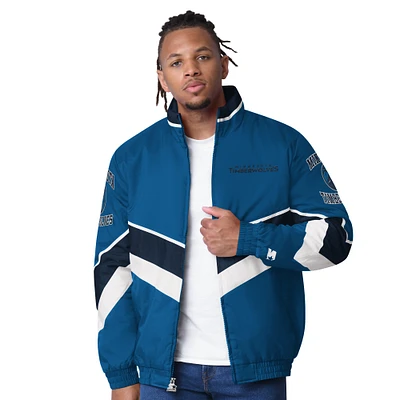 Veste zippée Captain Oxford bleue pour homme des Minnesota Timberwolves Starter