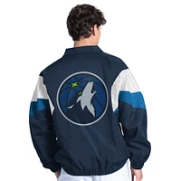 Men's Starter Navy Minnesota Timberwolves Yard Line Full-Zip Jacket