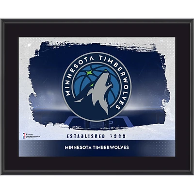 Plaque encadrée avec logo d'équipe horizontal sublimé des Minnesota Timberwolves de 10,5" x 13"