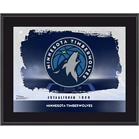 Plaque encadrée avec logo d'équipe horizontal sublimé des Minnesota Timberwolves de 10,5" x 13"