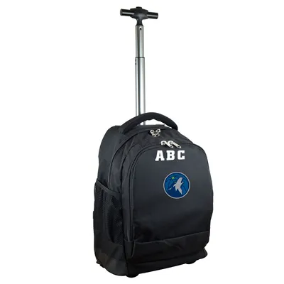 Minnesota Timberwolves MOJO 19'' Personalized Premium Wheeled Backpack - Black