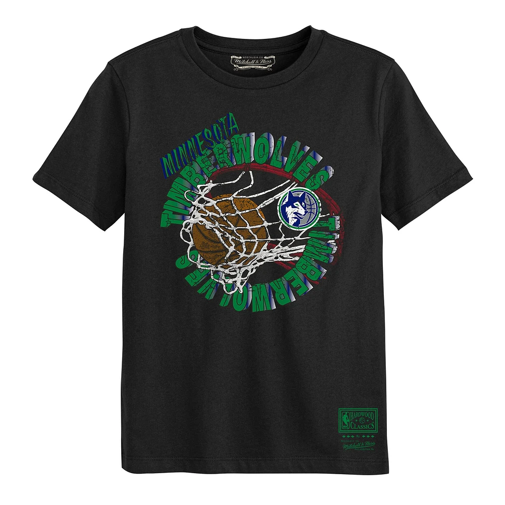 Preschool Mitchell & Ness Black Minnesota Timberwolves The Net T-Shirt