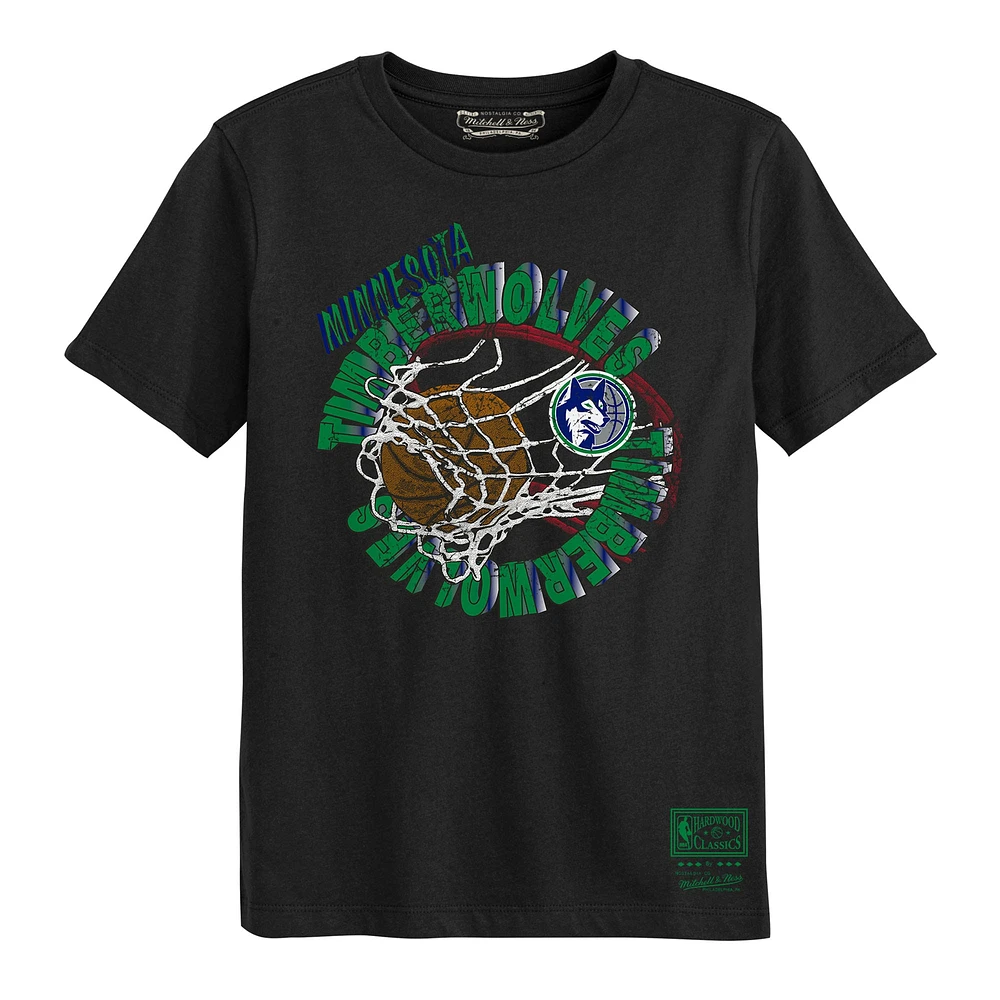 Preschool Mitchell & Ness Black Minnesota Timberwolves The Net T-Shirt