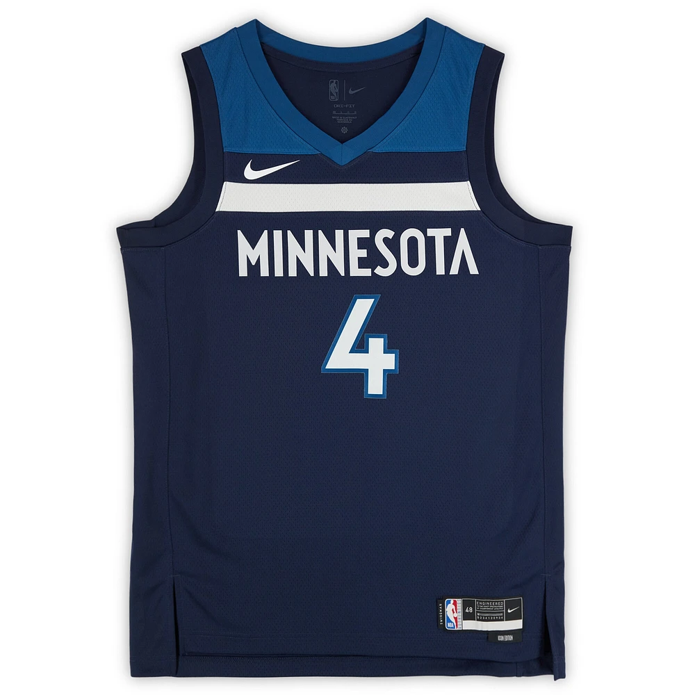 Rob Dillingham Minnesota Timberwolves Autographed Navy Nike Icon Edition Swingman Jersey with "2024 #8 Pick" and "Wolves Back" Inscriptions- Limited Editon #5/5