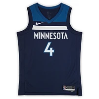 Maillot Swingman Nike Icon Edition bleu marine dédicacé par Rob Dillingham des Minnesota Timberwolves avec inscription « 2024 #8 Pick »