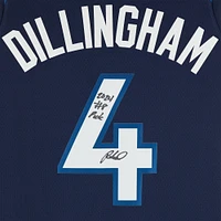 Maillot Swingman Nike Icon Edition bleu marine dédicacé par Rob Dillingham des Minnesota Timberwolves avec inscription « 2024 #8 Pick »