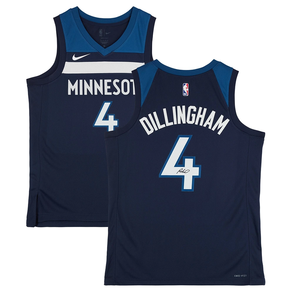 Rob Dillingham Minnesota Timberwolves Autographed Navy Nike Icon Edition Swingman Jersey