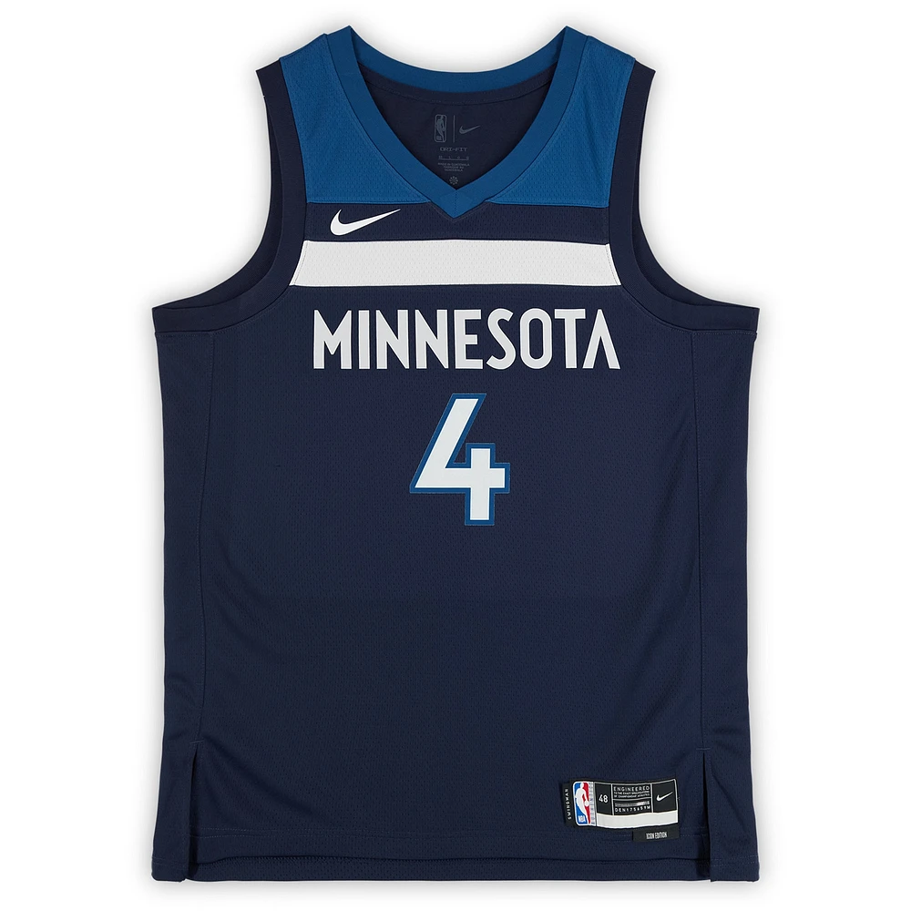 Rob Dillingham Minnesota Timberwolves Autographed Navy Nike Icon Edition Swingman Jersey