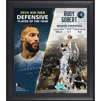 Rudy Gobert Minnesota Timberwolves Framed 15" x 17" 2024 NBA Defensive Player of the Year Collage
