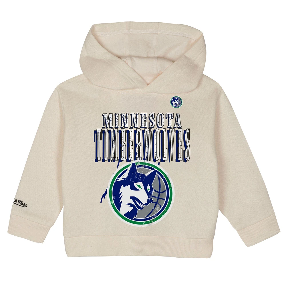 Toddler Mitchell & Ness  Cream Minnesota Timberwolves Hang Time Oversized Pullover Hoodie Pants Set