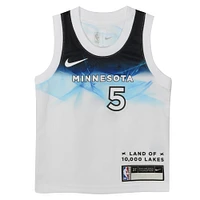 Maillot de joueur Nike Anthony Edwards pour tout-petit, blanc, Minnesota Timberwolves 2024/25 Swingman - Édition City