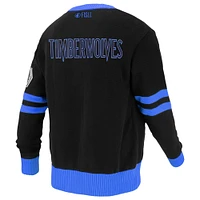 Unisex FISLL Black Minnesota Timberwolves Logoman Shadow Collection Full-Button Cardigan Sweater