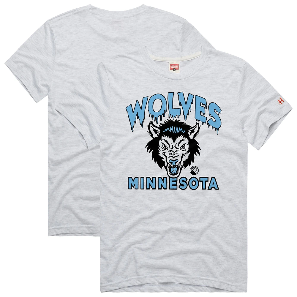 Unisex Homage  Ash Minnesota Timberwolves Hometown Edition Tri-Blend T-Shirt