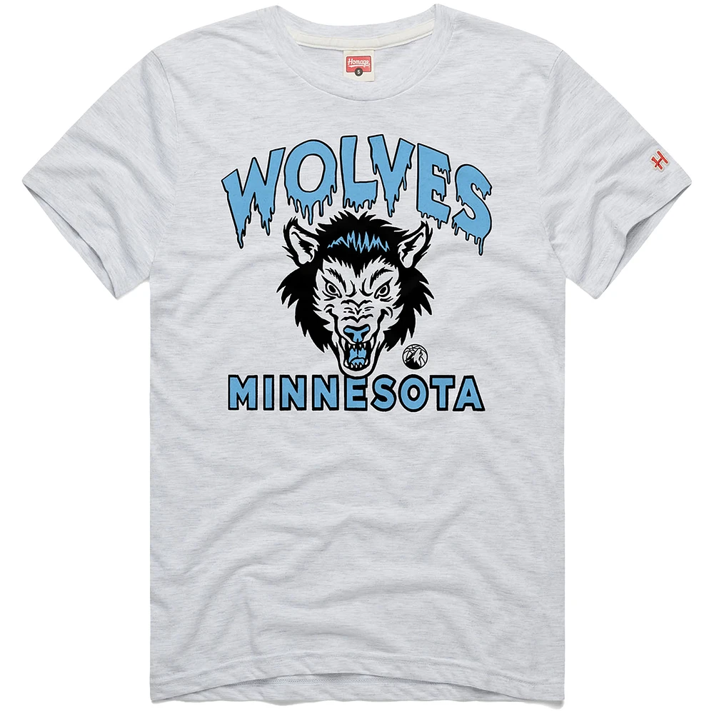 Unisex Homage  Ash Minnesota Timberwolves Hometown Edition Tri-Blend T-Shirt