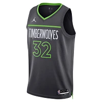 Unisexe Jordan Brand Karl-Anthony Towns Charcoal Minnesota Timberwolves Swingman Jersey - Statement Edition