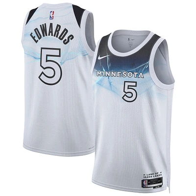 Maillot de joueur Nike Anthony Edwards blanc unisexe des Minnesota Timberwolves 2024/25 Swingman - Édition City