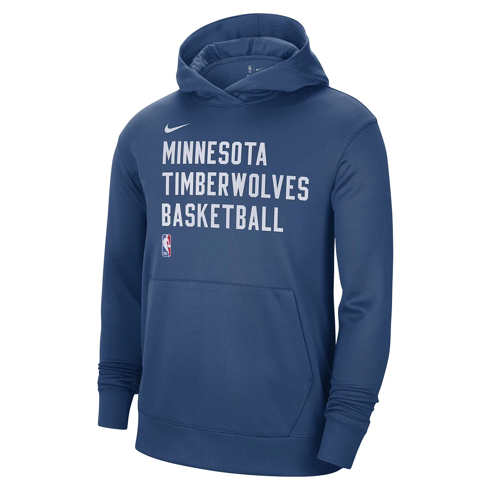 Sweat à capuche unisexe Nike bleu Minnesota Timberwolves 2023/24 Performance Spotlight On-Cour Practice