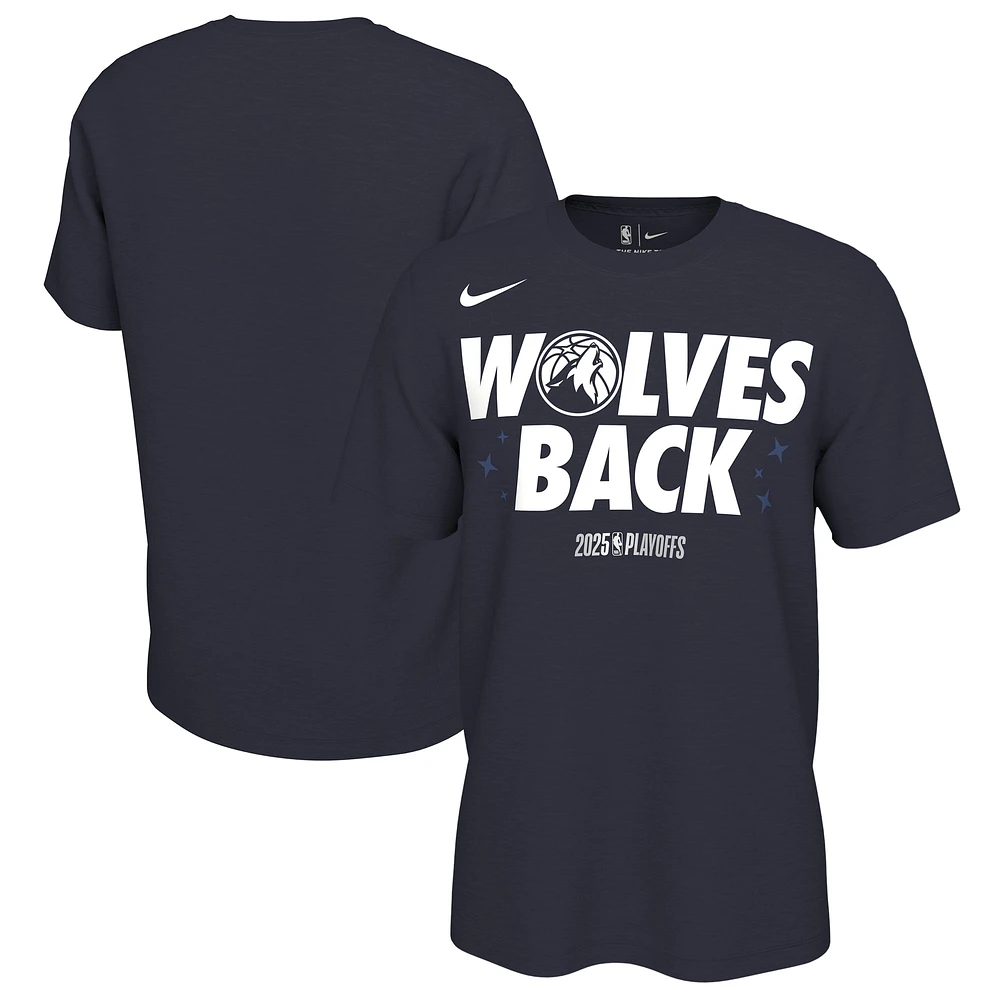 Unisex Nike Navy Minnesota Timberwolves 2025 NBA Playoffs On-Court Mantra T-Shirt