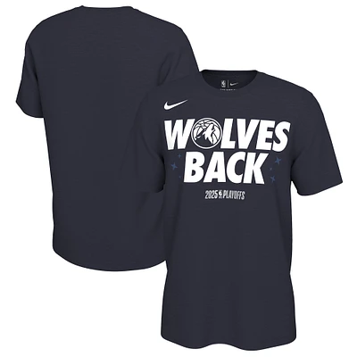 Unisex Nike Navy Minnesota Timberwolves 2025 NBA Playoffs On-Court Mantra T-Shirt