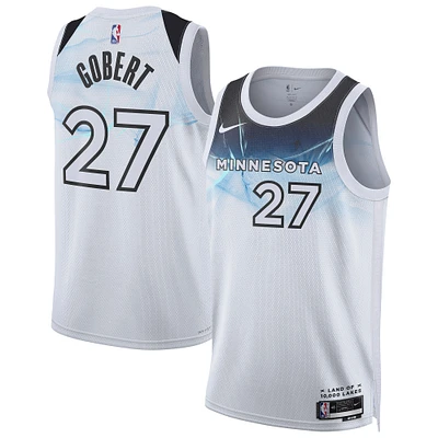 Maillot de joueur unisexe Nike Rudy Gobert blanc Minnesota Timberwolves 2024/25 Swingman - Édition City