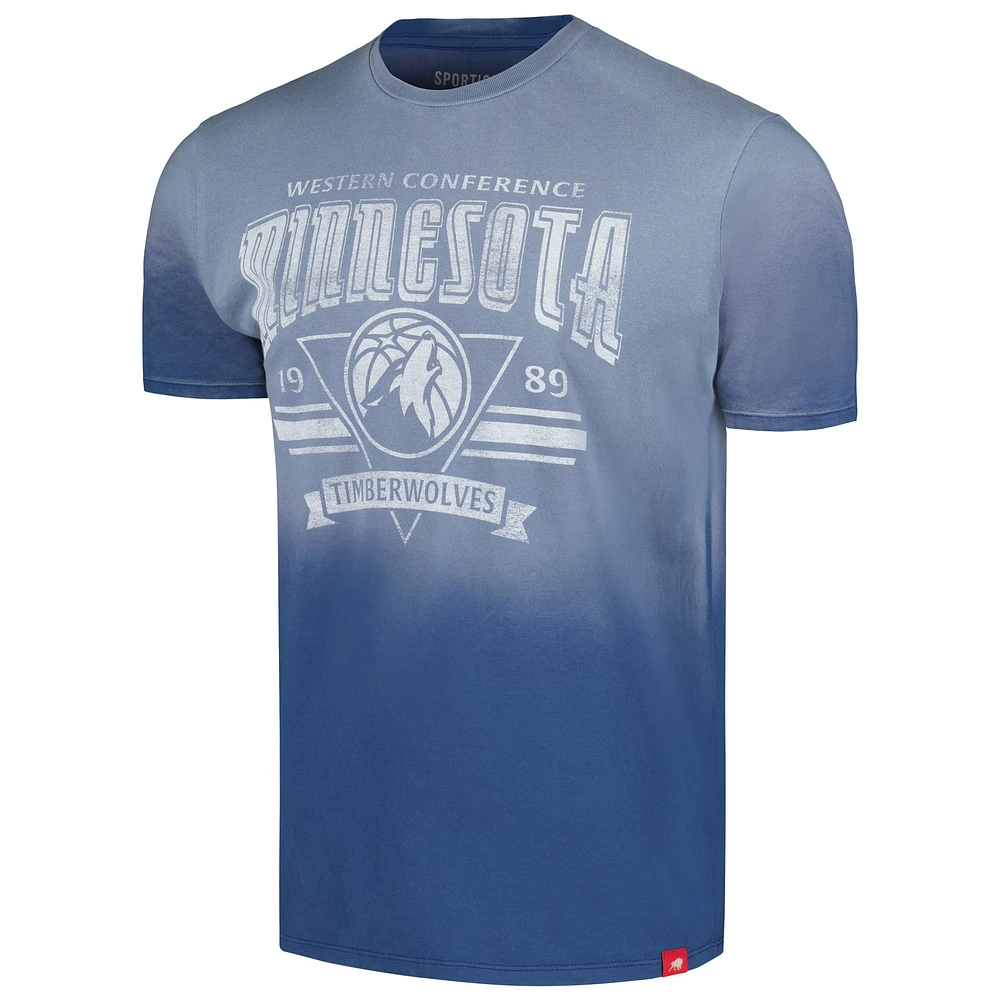 Unisex Sportiqe Blue Minnesota Timberwolves Bingham Sun-Fade T-Shirt