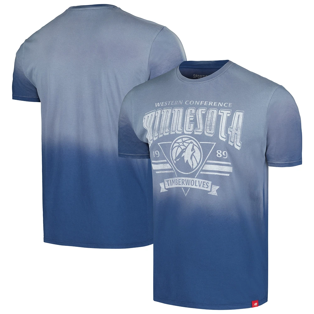 T-shirt unisexe Sportiqe Minnesota Timberwolves Bingham Sun-Fade bleu