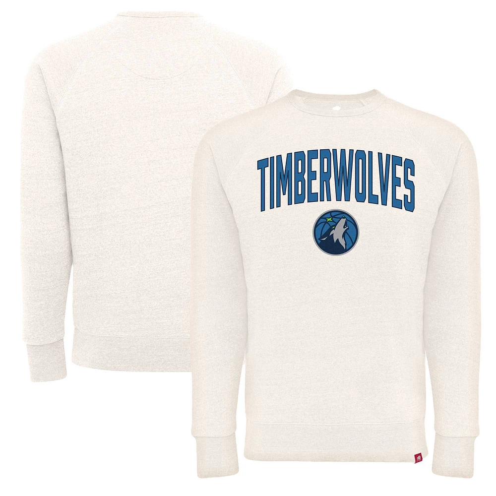 Unisex Sportiqe Cream Minnesota Timberwolves Harmon Super Soft Tri-Blend Raglan Pullover Sweatshirt