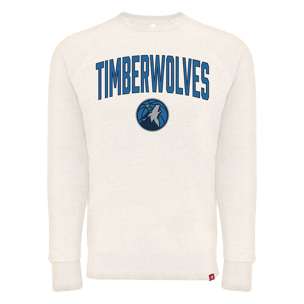 Unisex Sportiqe Cream Minnesota Timberwolves Harmon Super Soft Tri-Blend Raglan Pullover Sweatshirt