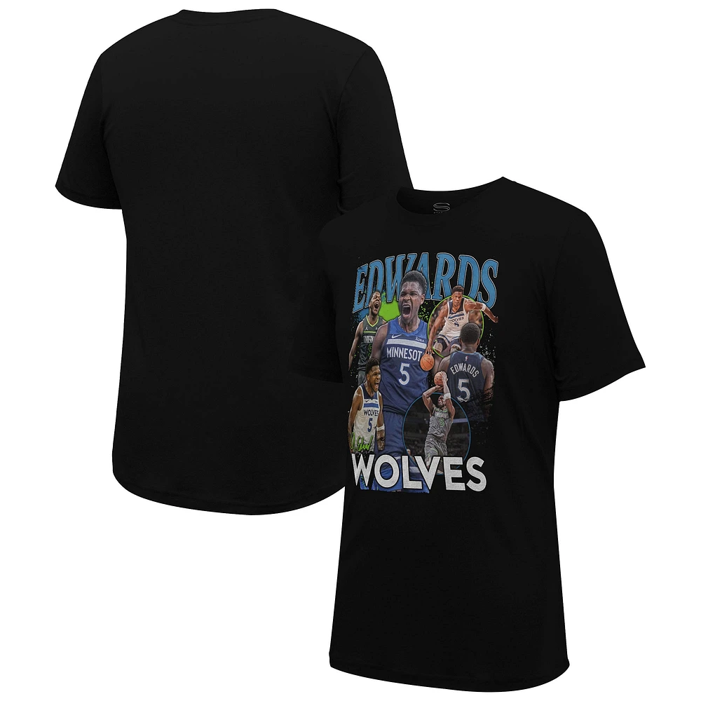 T-shirt unisexe Stadium Essentials Anthony Edwards noir Minnesota Timberwolves Player Crossroads