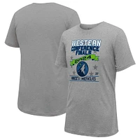 Unisex Stadium Essentials Heather Gray Minnesota Timberwolves 2024 Western Conference Finals T-Shirt