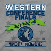 Unisex Stadium Essentials Heather Gray Minnesota Timberwolves 2024 Western Conference Finals T-Shirt