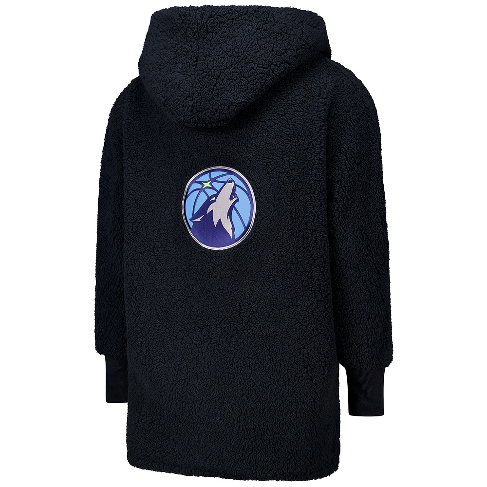 Unisex the Best Lounger World By Jill Martin Navy Minnesota Timberwolves Oversized Open-Front Hoodie Sweater