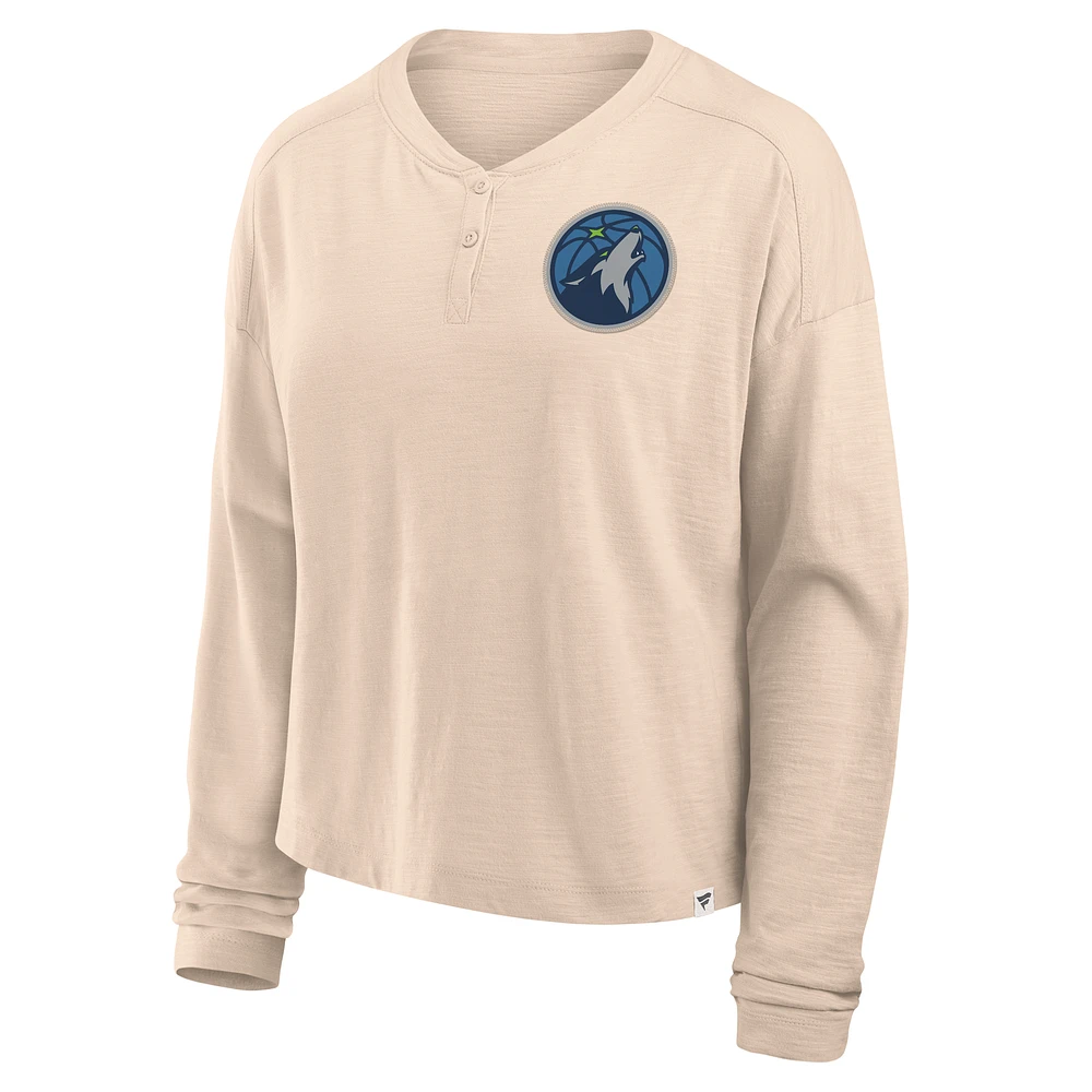 T-shirt à manches longues tendance pour femme Fanatics Natural Minnesota Timberwolves Boxed Out Drop