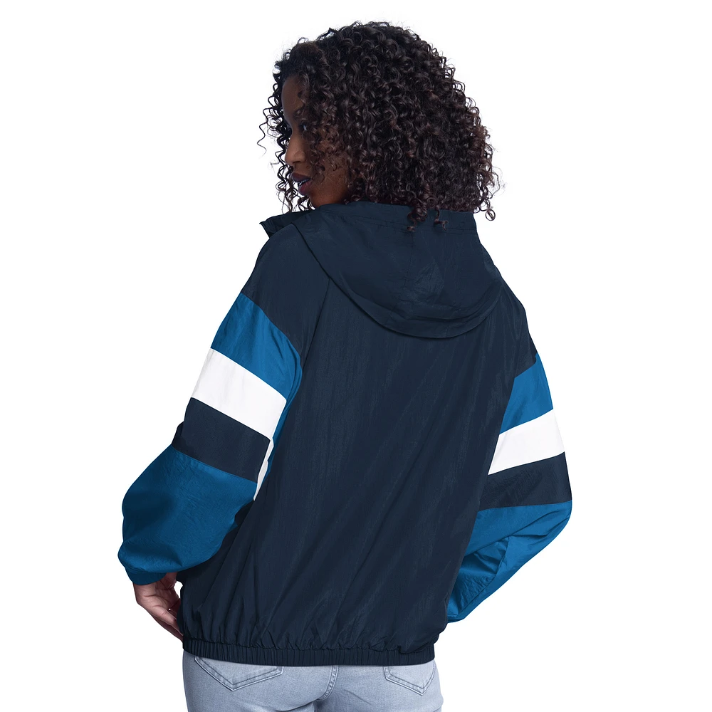 Women's G-III Sports by Carl Banks  Navy/Blue Minnesota Timberwolves Game News Oversized Full-Zip Hoodie Jacket