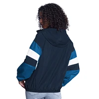 Women's G-III Sports by Carl Banks  Navy/Blue Minnesota Timberwolves Game News Oversized Full-Zip Hoodie Jacket