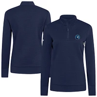 Women's Levelwear  Navy Minnesota Timberwolves Cushion Quarter-Zip Pullover