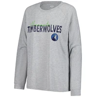 Women's Concepts Sport Minnesota Timberwolves Petition Long Sleeve Top and Shorts Set